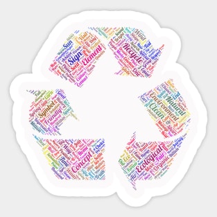 Recycle Symbol Silhouette Shape Text Word Cloud Sticker